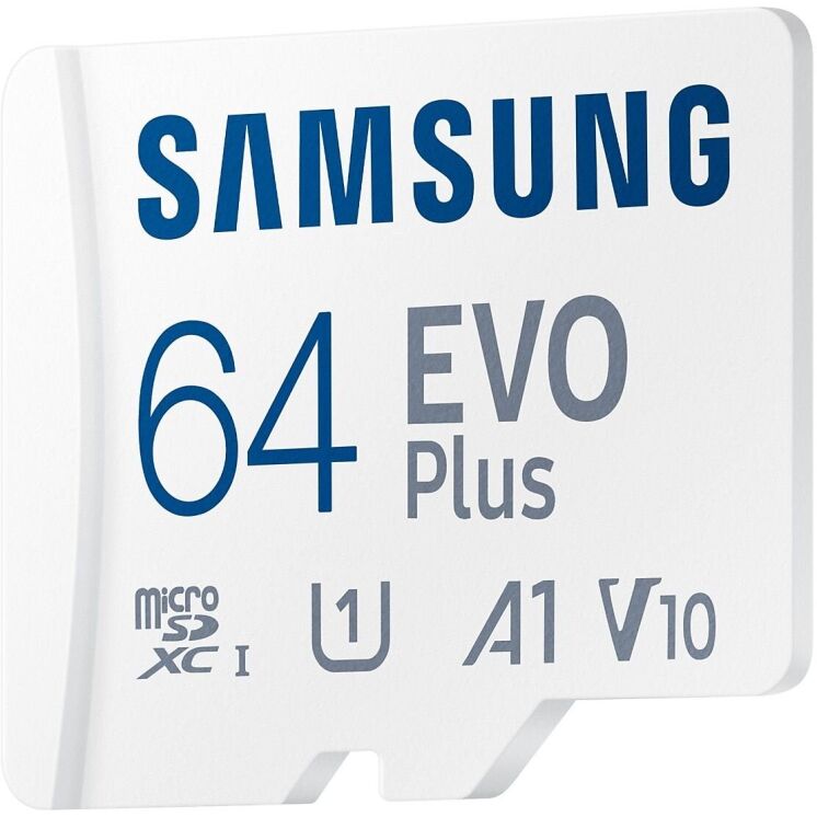 Карта памяти MicroSDXC Samsung EVO Plus 64GB C10 UHS-I R160MB/s + адаптер (MB-MC64SA/EU) - White: фото 5 из 14