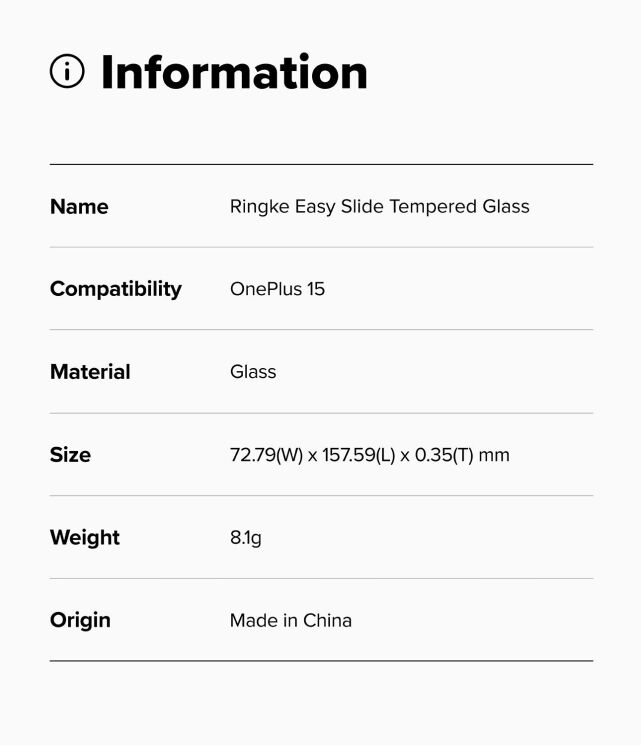 Комплект захисних стекол (2шт) Ringke Easy Slide Tempered Glass для OnePlus 15 (8800328814363): фото 18 з 18