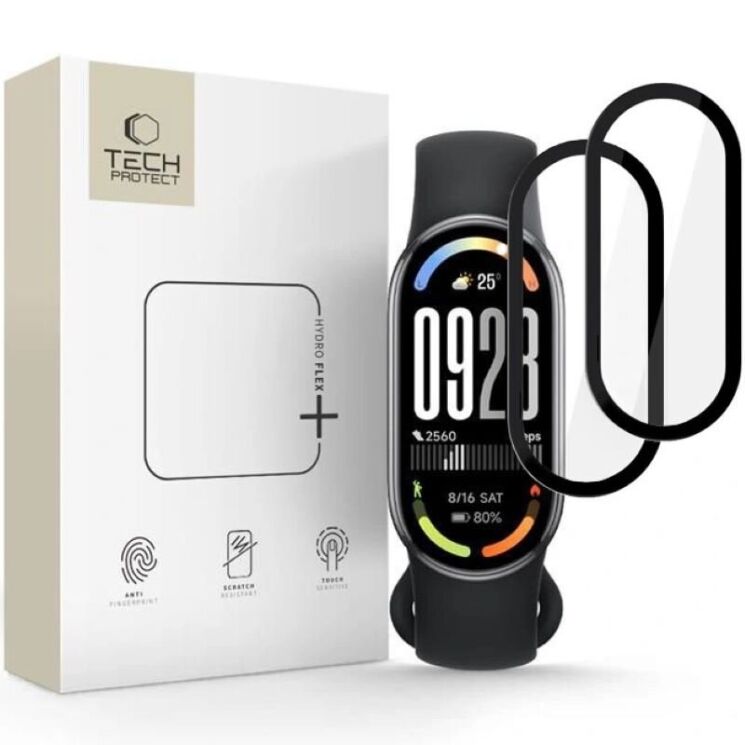 Комплект захисних стекол (2шт) Tech-Protect Glass Flex + для Xiaomi Mi Smart Band 10 - Black: фото 1 з 4