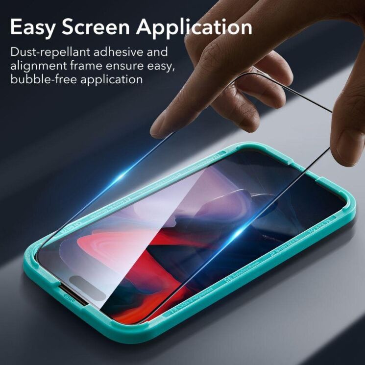 Комплект защитных стекол ESR Tempered Glass Set для Apple iPhone 15 Pro - Black: фото 10 из 10