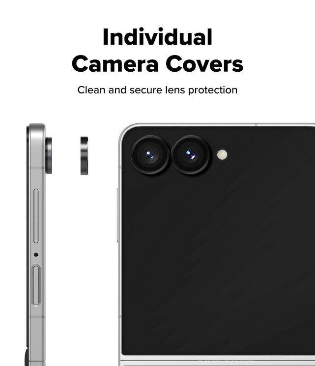 Комплект захисних стекол на камеру Ringke Camera Frame для Samsung Galaxy Flip 8 (8800380460621) - Black: фото 7 з 20