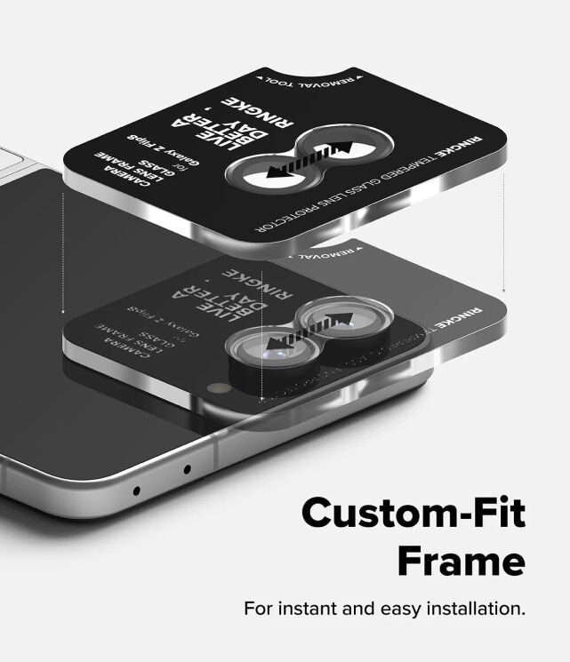 Комплект захисних стекол на камеру Ringke Camera Frame для Samsung Galaxy Flip 8 (8800380460621) - Black: фото 8 з 20