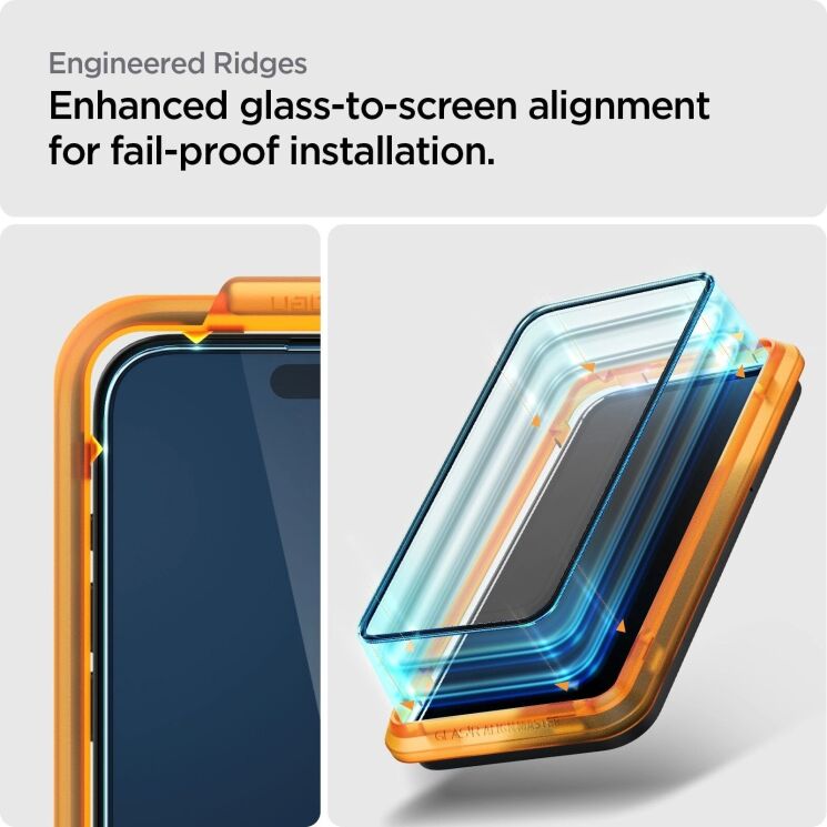 Комплект защитных стекол Spigen (SGP) GLAS.tR AlignMaster Black для Apple iPhone 15 Plus (AGL06886) - Black: фото 7 из 9