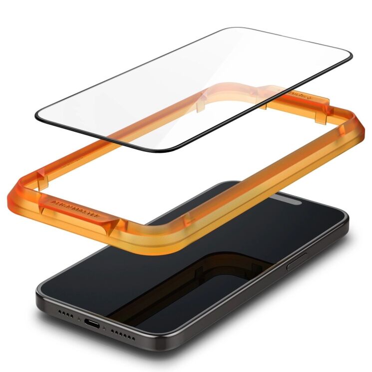 Комплект защитных стекол Spigen (SGP) GLAS.tR AlignMaster Black для Apple iPhone 15 Plus (AGL06886) - Black: фото 5 из 9