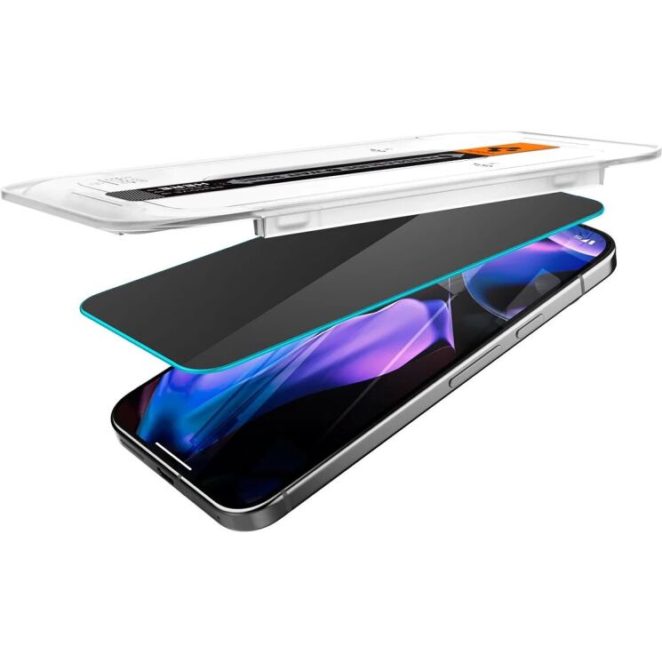 Комплект защитных стекол Spigen (SGP) GLAS.tR EZ Fit Privacy для Google Pixel 9 / 9 Pro (AGL09312) - Black: фото 5 из 13