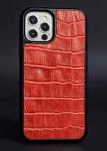 Шкіряний чохол LIMITED Croco Skin для Apple iPhone 12 / iPhone 12 Pro - Red: фото 1 з 4