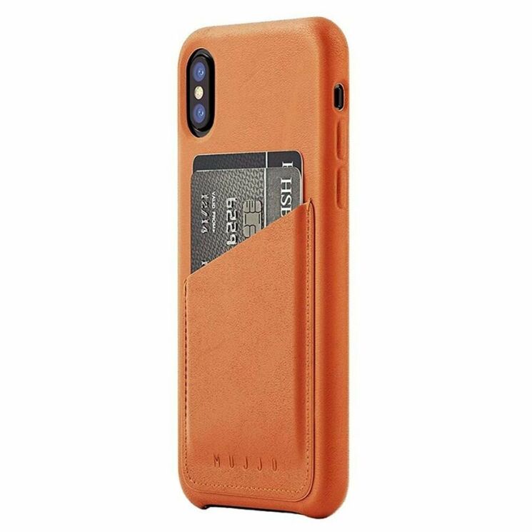 Шкіряний чохол MUJJO Full Leather Wallet для Apple iPhone XS - Tan: фото 1 з 7