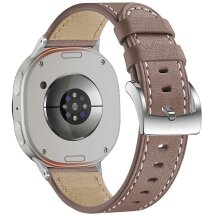 Шкіряний ремінець Deexe Genuine Leather для Samsung Galaxy Watch 8 (40/44mm) / 8 Classic - Coffee: фото 1 з 5