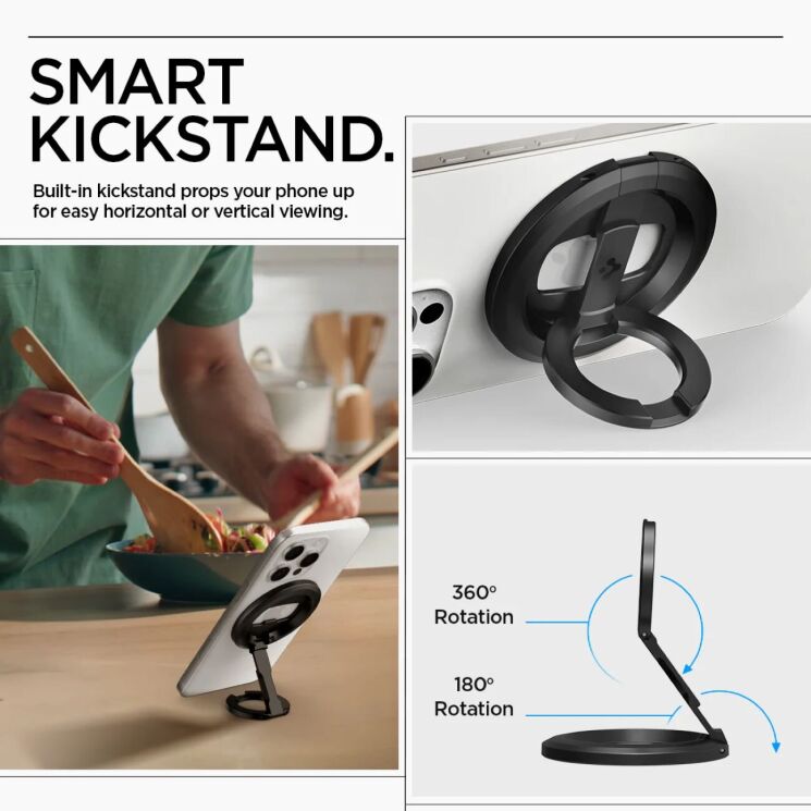 Магнітне кільце-тримач Spigen O-Mag Ring (AMP08822) - Black: фото 11 з 14