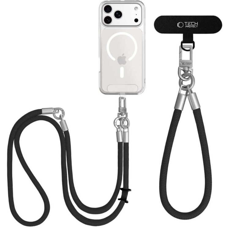 Набір ремінців Tech-Protect C10S Rope Crossbody - Black / Titanium: фото 3 з 10