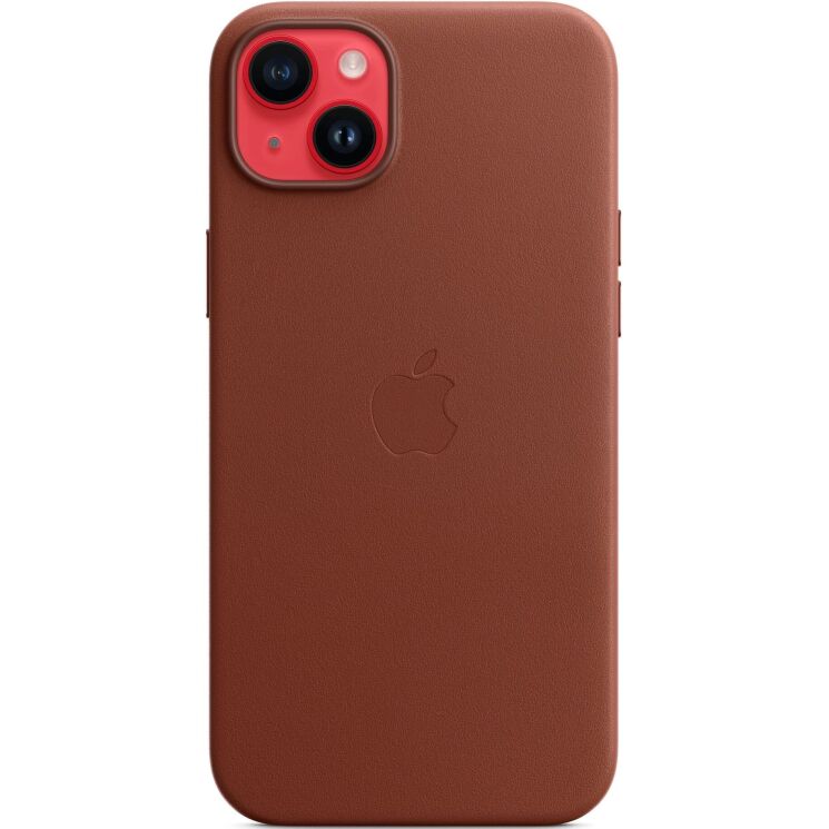 Оригінальний чохол Leather Case with MagSafe для Apple iPhone 14 Plus (MPPD3) - Umber: фото 4 з 5