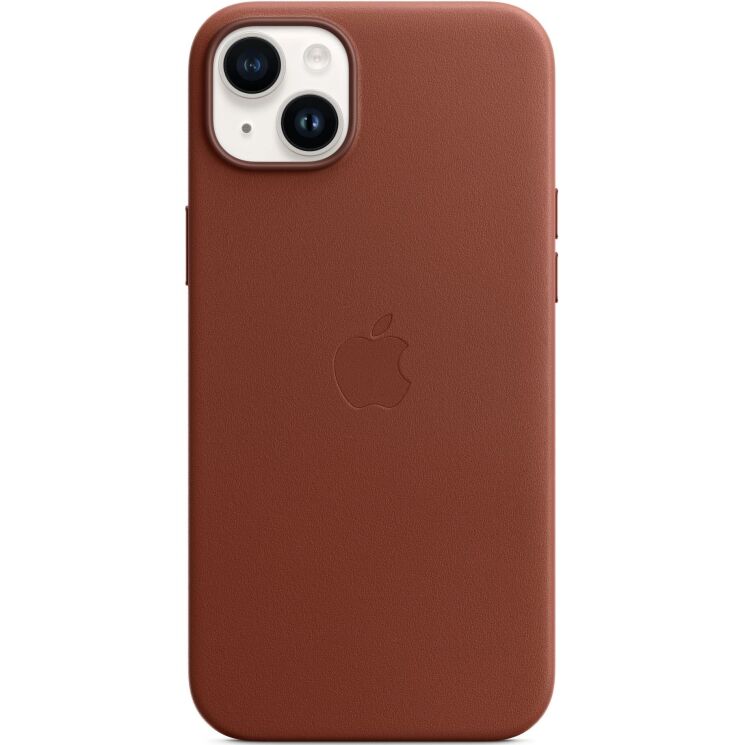 Оригінальний чохол Leather Case with MagSafe для Apple iPhone 14 Plus (MPPD3) - Umber: фото 3 з 5