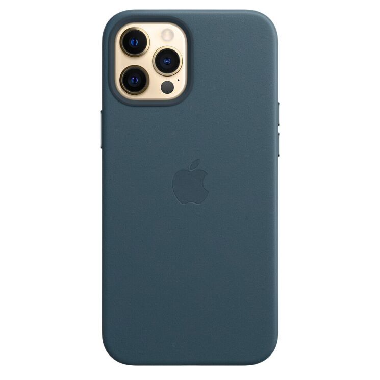 Оригинальный чехол MagSafe Leather Case для Apple iPhone 12 Pro Max (MHKK3ZE/A) - Baltic Blue: фото 2 из 6