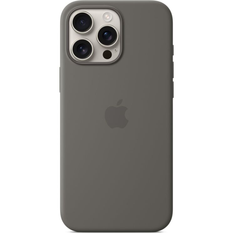 Оригинальный чехол Silicone Case with MagSafe для Apple iPhone 16 Pro Max (MYYV3) - Stone Gray: фото 1 из 4