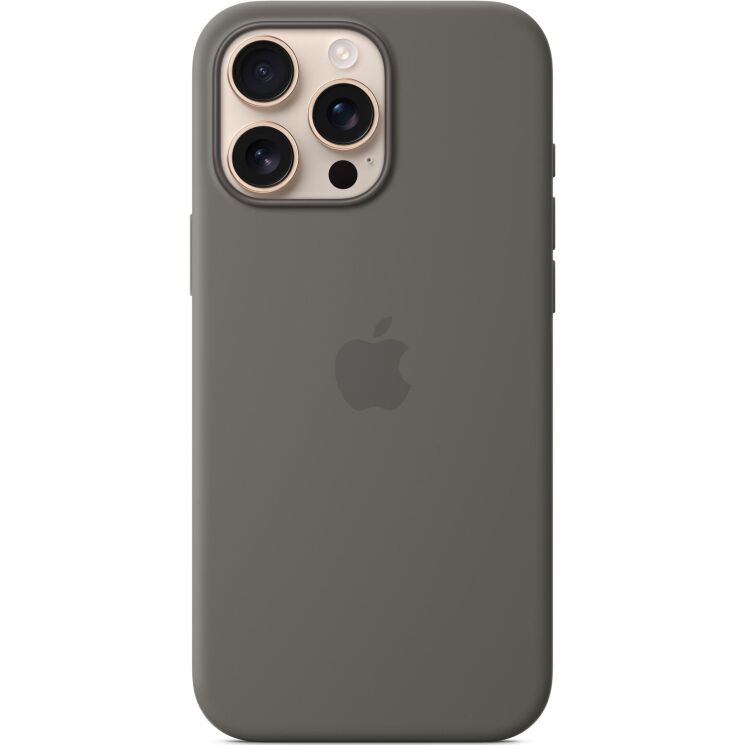 Оригинальный чехол Silicone Case with MagSafe для Apple iPhone 16 Pro Max (MYYV3) - Stone Gray: фото 4 из 4