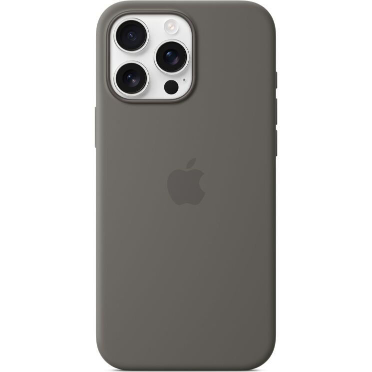 Оригинальный чехол Silicone Case with MagSafe для Apple iPhone 16 Pro Max (MYYV3) - Stone Gray: фото 2 из 4