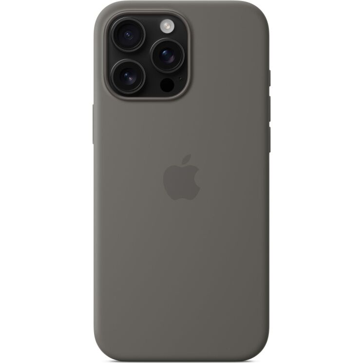Оригинальный чехол Silicone Case with MagSafe для Apple iPhone 16 Pro Max (MYYV3) - Stone Gray: фото 3 из 4