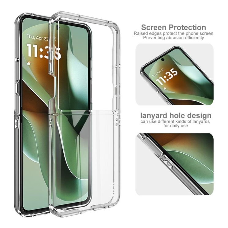 Пластиковый чехол IMAK Crystal II Pro (FF) для Motorola Razr 60 Ultra - Transparent: фото 5 из 7