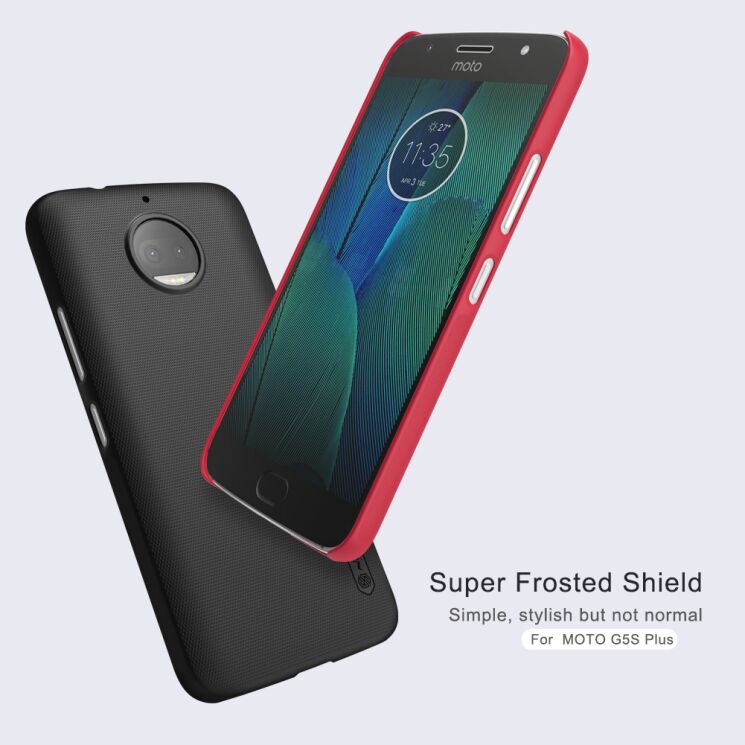 Пластиковый чехол NILLKIN Frosted Shield для Motorola Moto G5s Plus - Black: фото 7 из 15