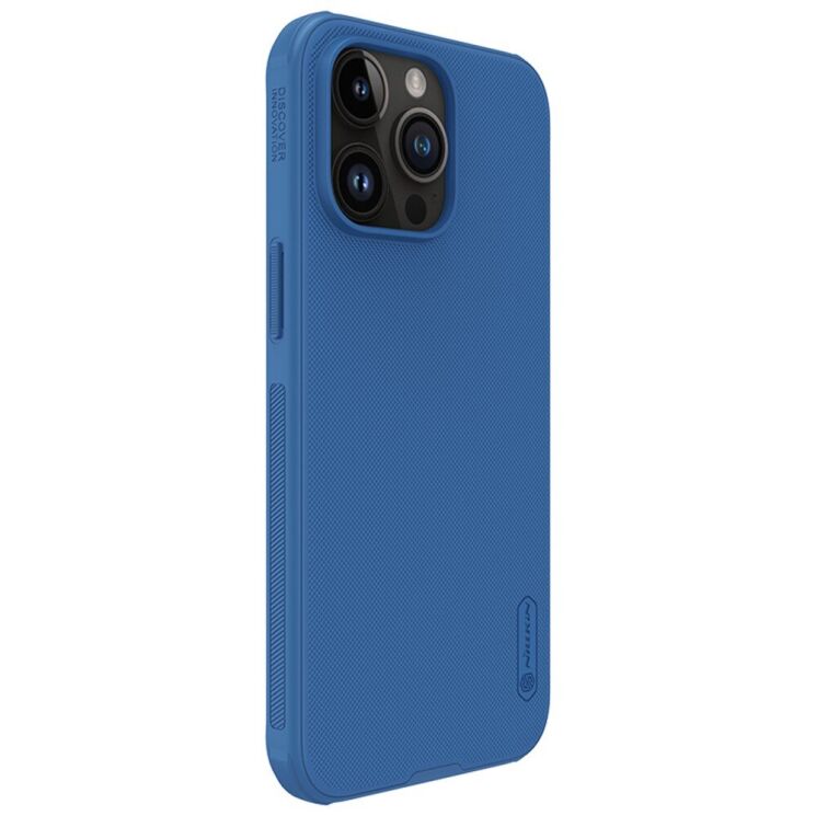 Пластиковый чехол NILLKIN Frosted Shield Pro для Apple iPhone 15 Pro Max - Blue: фото 5 из 11