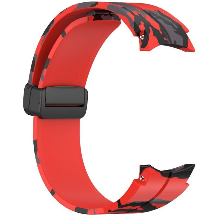 Ремінець Deexe Camo Silicone для Samsung Galaxy Watch 4 / 4 Classic / 5 / 5 Pro - Red: фото 3 з 6