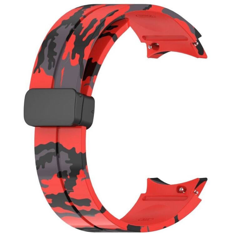 Ремінець Deexe Camo Silicone для Samsung Galaxy Watch 4 / 4 Classic / 5 / 5 Pro - Red: фото 2 з 6