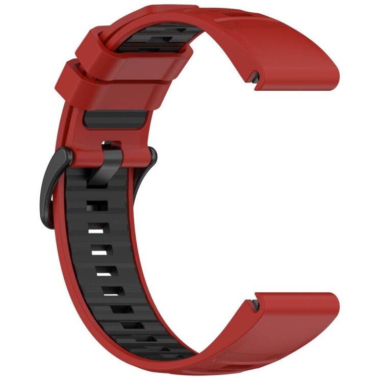 Ремешок Deexe Dual Color для часов с шириной крепления 22мм - Red / Black: фото 3 из 4