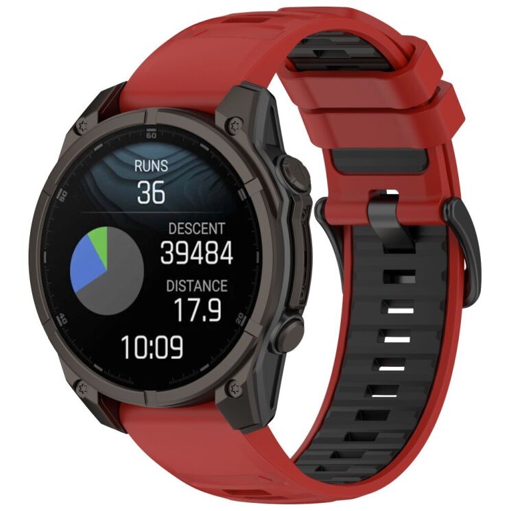 Ремешок Deexe Dual Color для часов с шириной крепления 22мм - Red / Black: фото 4 из 4