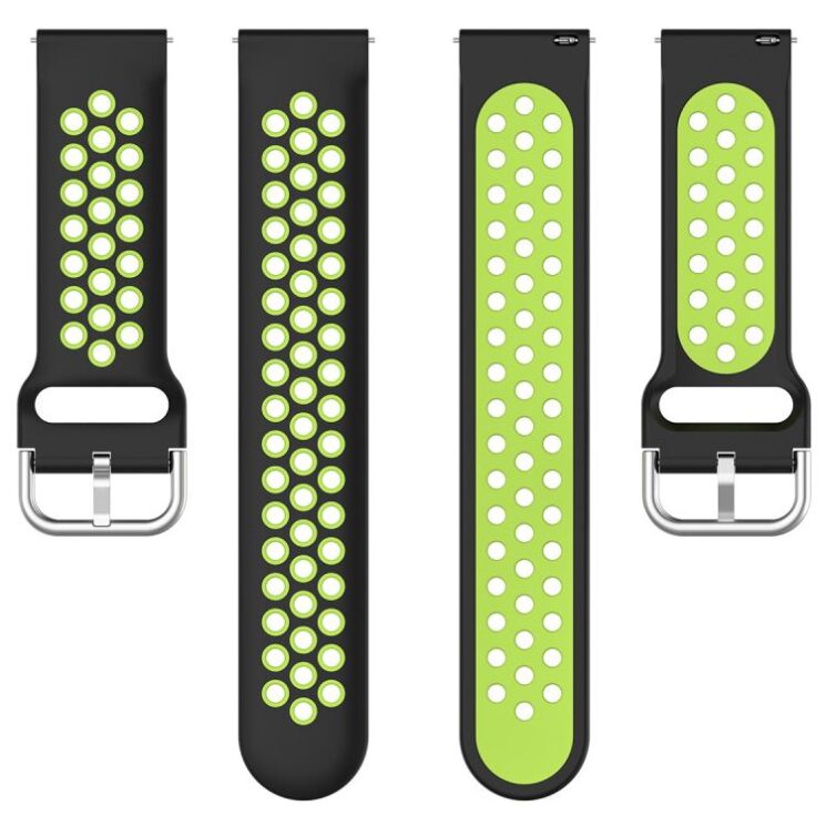 Ремешок Deexe Dual Color для Samsung Galaxy Watch 3 (45mm) - Black / Fluorescent Green: фото 3 из 5