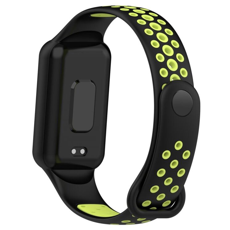Ремінець Deexe Dual Color для Xiaomi Redmi Smart Band 2 - Black / Lime: фото 4 з 11
