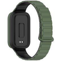 Ремешок Deexe Flexible Fit для Xiaomi Mi Smart Band 9 Active / Redmi Band 3 - Black / Green: фото 1 из 6