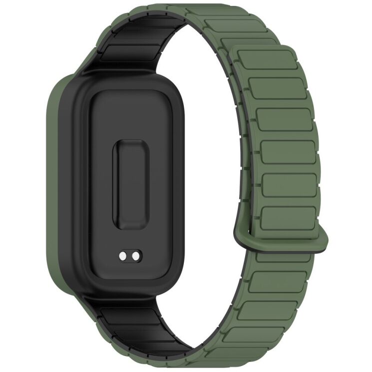 Ремешок Deexe Flexible Fit для Xiaomi Mi Smart Band 9 Active / Redmi Band 3 - Black / Green: фото 1 из 6