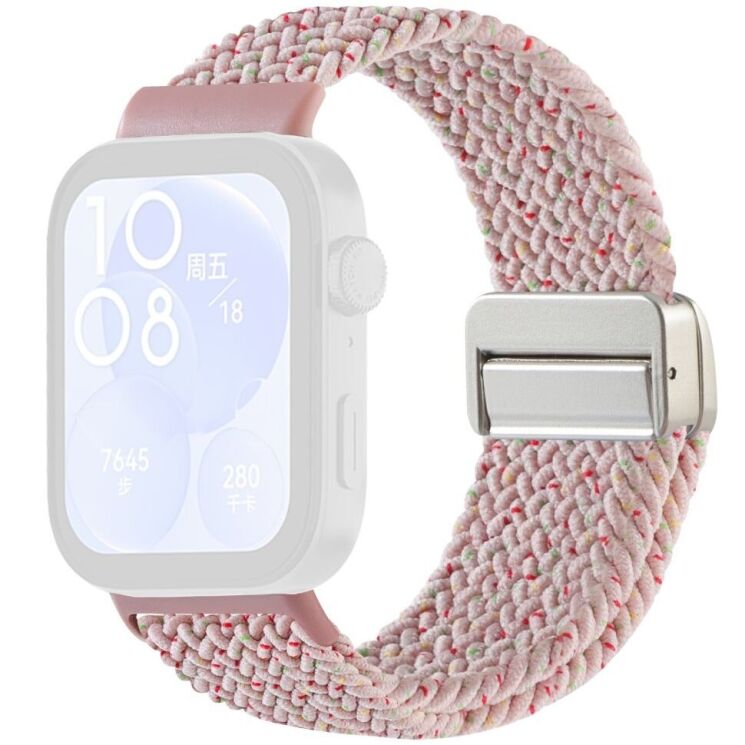 Ремешок Deexe Knitted Strap для Huawei Watch Fit 3 / Fit 4 / Fit 4 Pro - Light Pink: фото 1 из 7