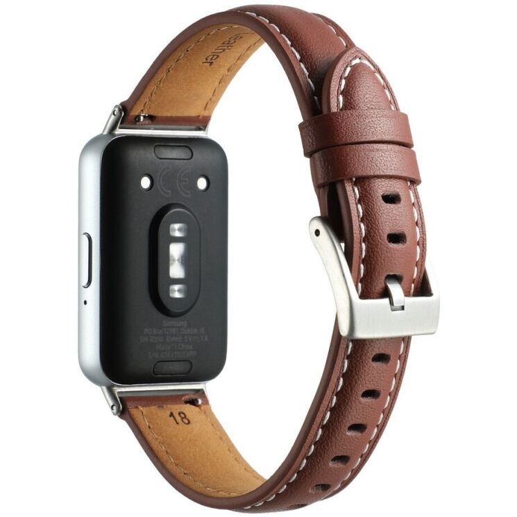 Ремінець Deexe Leather Strap для Samsung Galaxy Fit 3 - Brown: фото 2 з 4