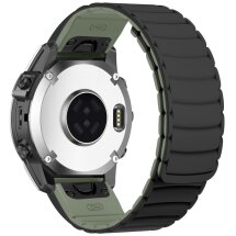 Ремешок Deexe Magnetic Band для часов Garmin c креплением Quick Fit 22mm - Black / Green: фото 1 из 5