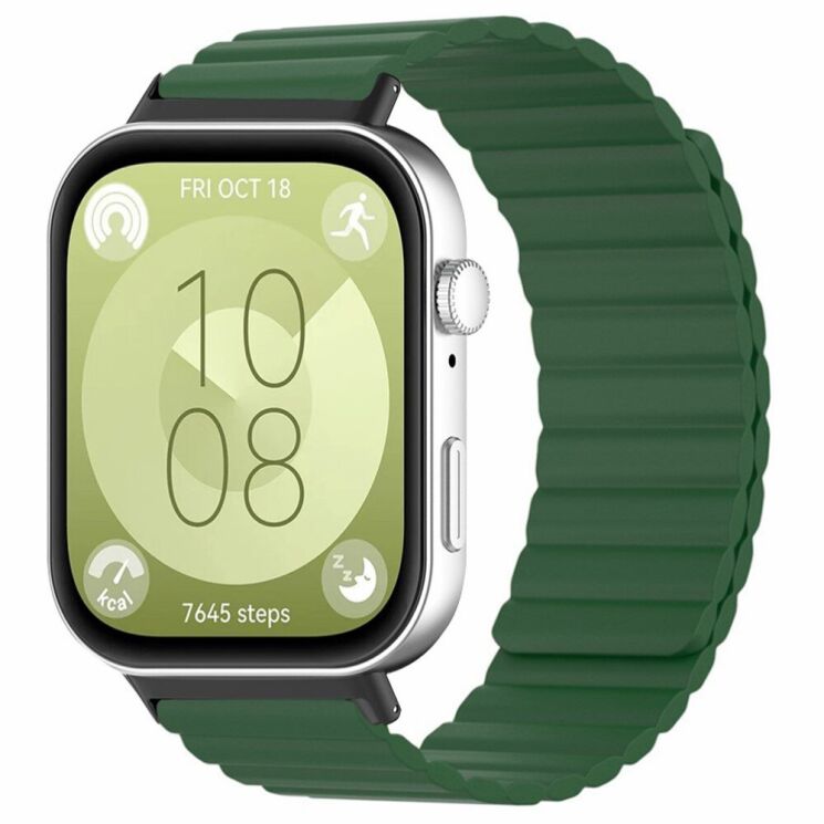 Ремінець Deexe Magnetic Band для Huawei Watch Fit 3 - Army Green: фото 2 з 3