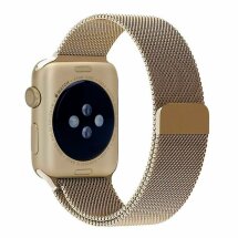 Ремешок Deexe Milanese Stainless Steel для Apple Watch 46 / 45 / 44 / SE 44 / 42 (Series 1-3) / Ultra / Ultra 2 - Gold: фото 1 з 9