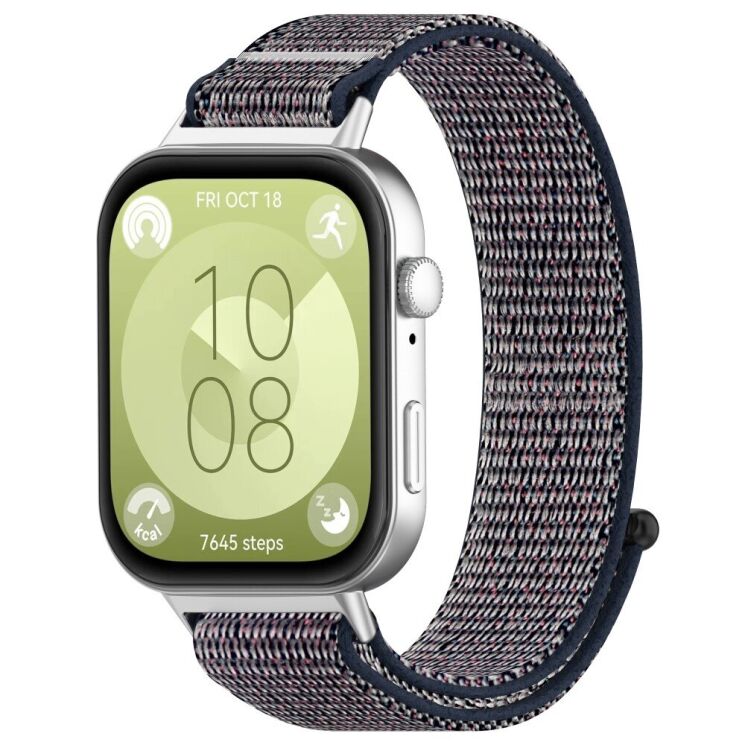 Ремінець Deexe Nylon Loop для Huawei Watch Fit 3 - Midnight Blue: фото 3 з 7