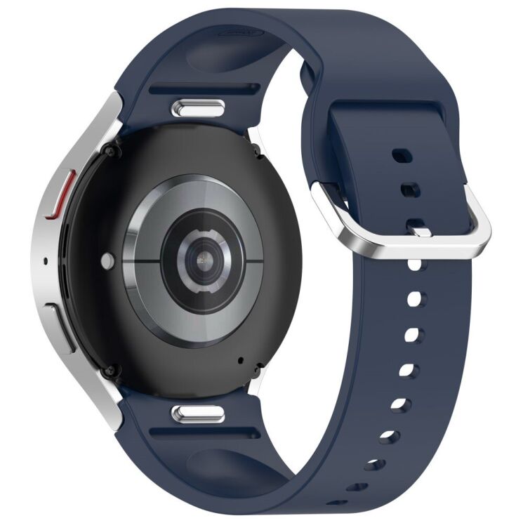 Ремешок Deexe Silicone Band для Samsung Galaxy Watch 4 / 4 Classic / 5 / 5 Pro / 6 / 6 Classic / 7 / FE - Midnight Blue: фото 1 из 8
