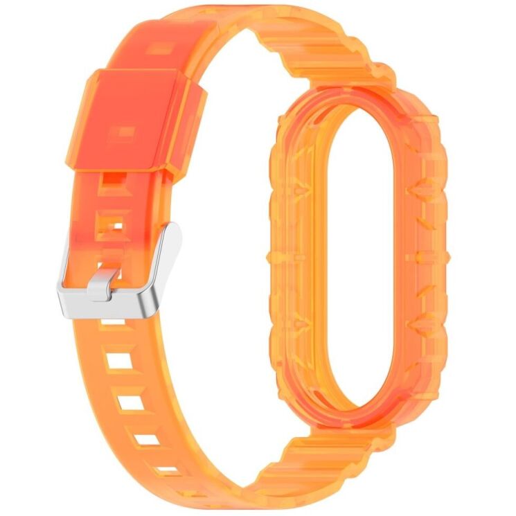 Ремешок Deexe Solid Color для Xiaomi Mi Smart Band 8 / 9 - Transparent Orange: фото 3 из 9