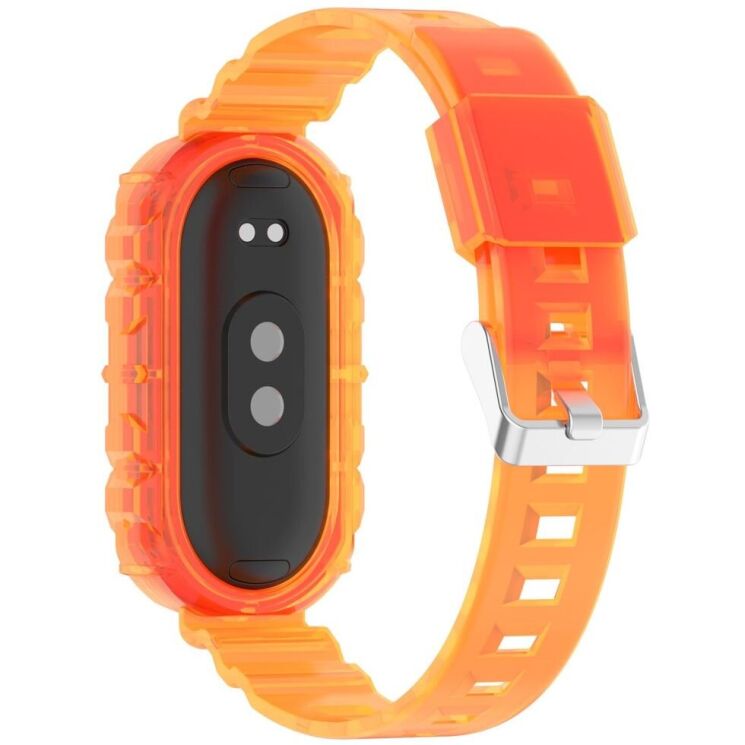 Ремешок Deexe Solid Color для Xiaomi Mi Smart Band 8 / 9 - Transparent Orange: фото 2 из 9