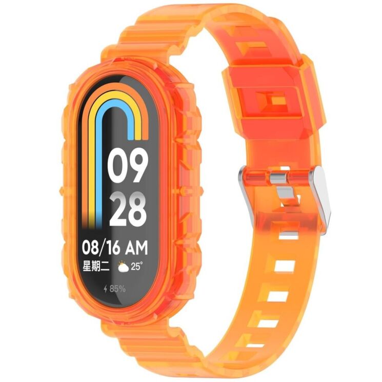 Ремешок Deexe Solid Color для Xiaomi Mi Smart Band 8 / 9 - Transparent Orange: фото 1 из 9