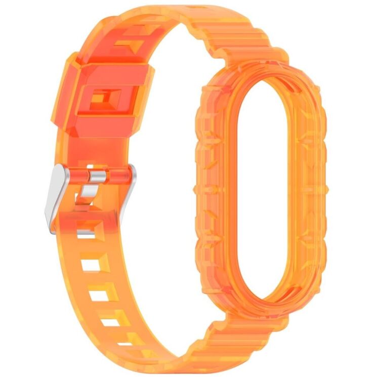 Ремешок Deexe Solid Color для Xiaomi Mi Smart Band 8 / 9 - Transparent Orange: фото 4 из 9