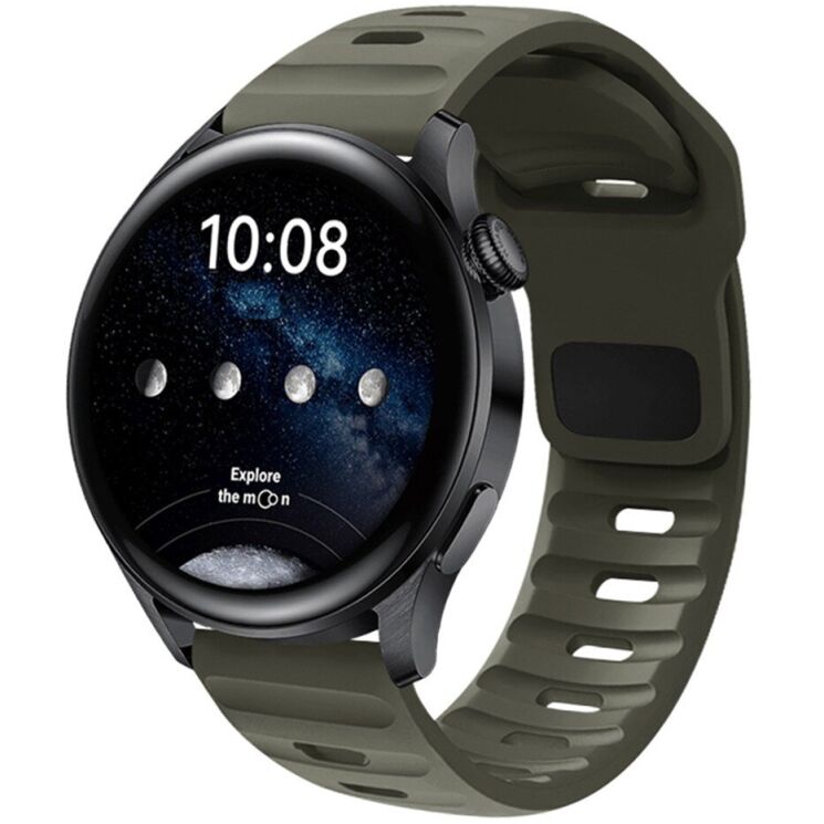 Ремешок Deexe Sport Band для часов с шириной крепления 20 мм - Army Green: фото 2 из 3