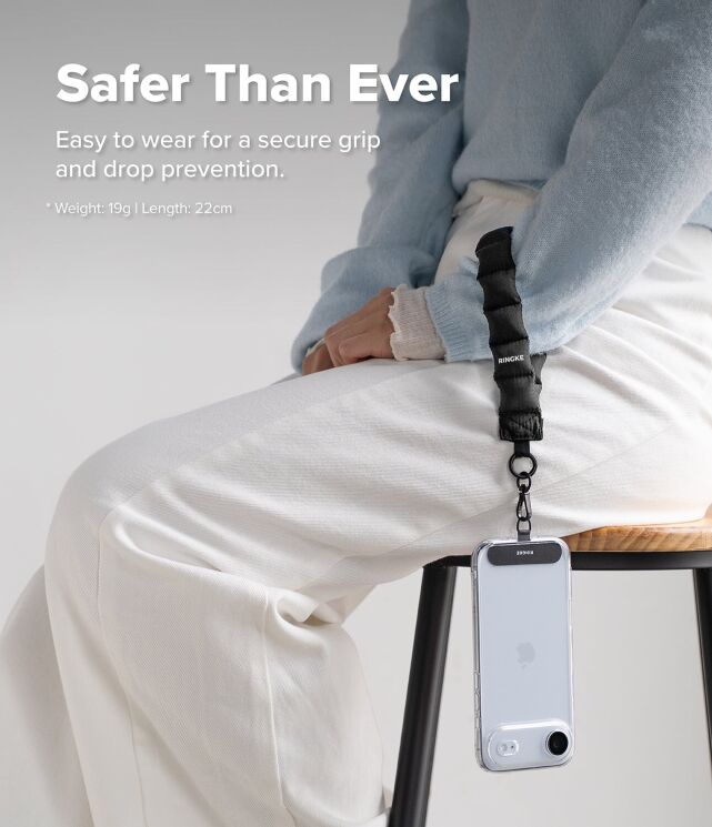 Ремінець для смартфона Ringke Holder Link Puffer (8800328813809) - Black: фото 6 з 14