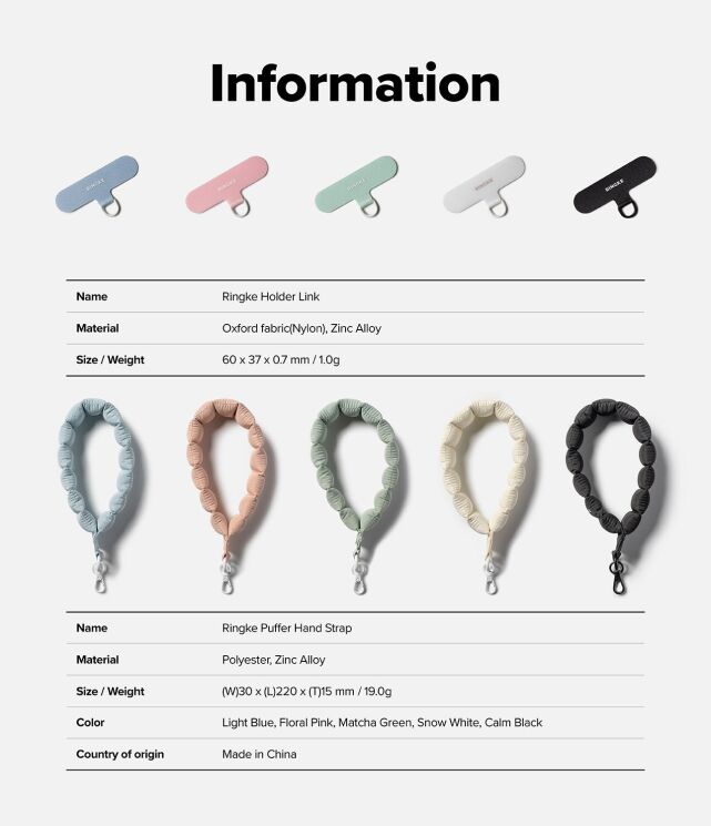 Ремінець для смартфона Ringke Holder Link Puffer (8800328813809) - Black: фото 14 з 14