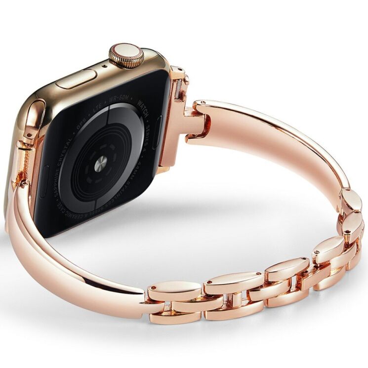 Ремешок KALEBOL Glam Strap для Apple Watch 46 / 45 / 44 / SE 44 / 42 (Series 1-3) / Ultra / Ultra 2 - Rose Gold: фото 1 из 6