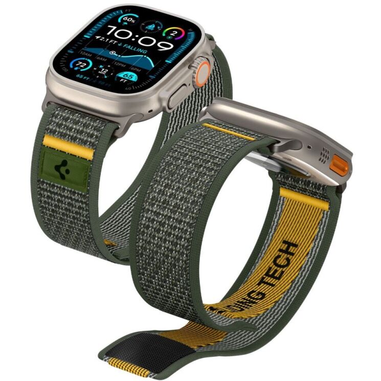 Ремінець Spigen (SGP) Athlex Air для Apple Watch 46 / 45 / 44 / SE 44 / Ultra / Ultra 2 (AMP09035) - Active Green: фото 1 з 17