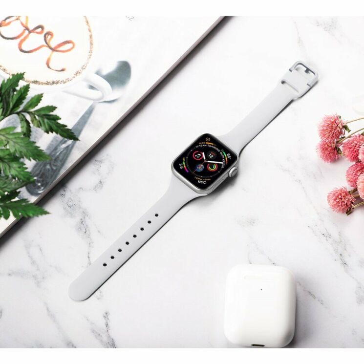 Ремешок UniCase Silicone Strap для Apple Watch 42 (Series 10) / 41 / 40 / SE 40 / 38 - White: фото 4 из 5