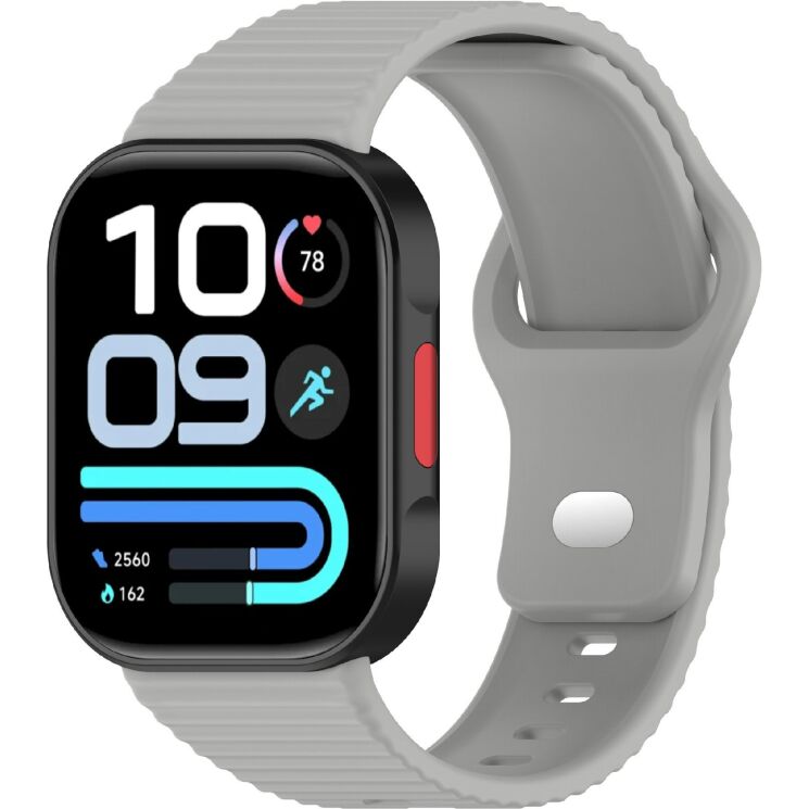 Ремешок UniCase Silicone Strap для Xiaomi Redmi Watch 6 / 6 Active / 6 Lite / 5 / 4 - Light Grey: фото 2 из 8